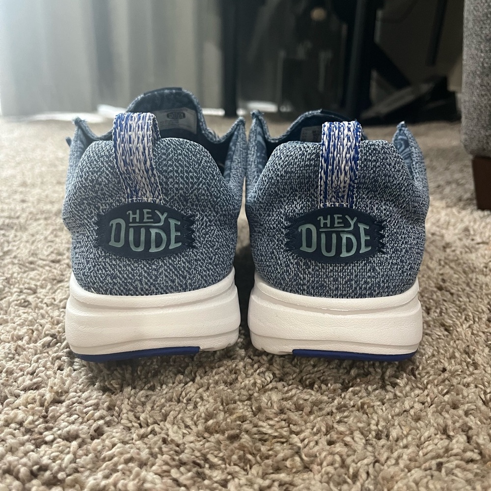 Hey Dude HEY20 Blue and White Loafers Slip-Ons (NEVER WORN) - Picture 3 of 4